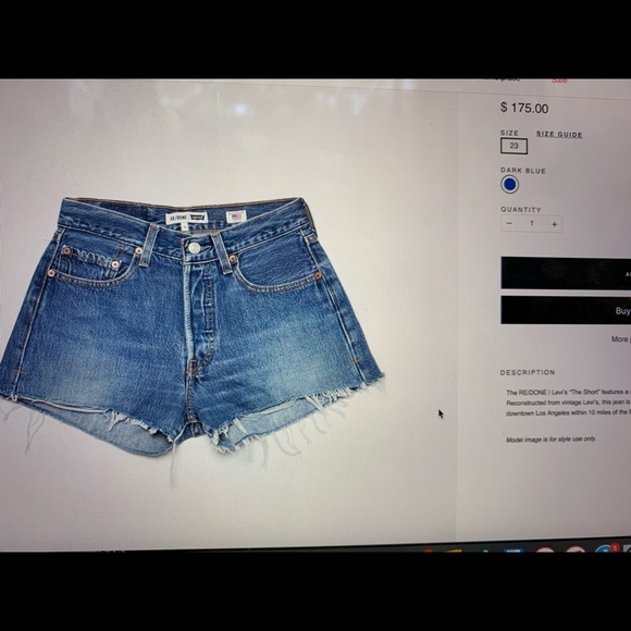 dark blue denim shorts - Picture 2 of 4